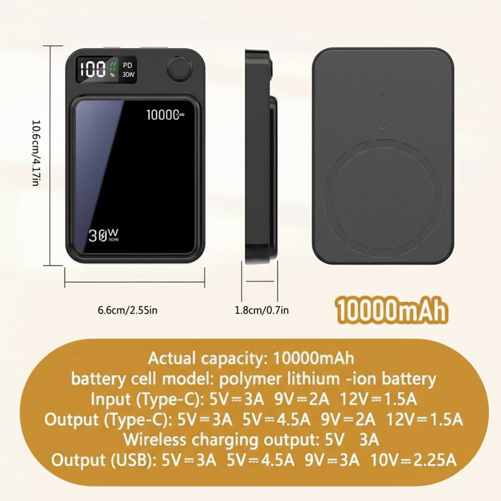 2026 Magnetic Wireless Charging Power Bank with 10000mAh