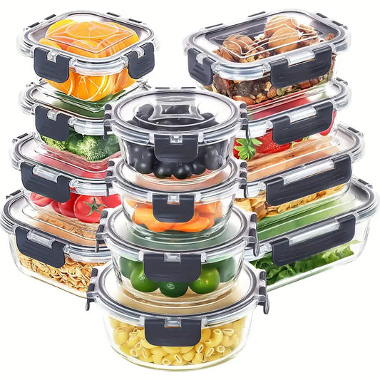 2026   12pcs Glass Food Storage Containers with Lids, Meal Prep hot and cold