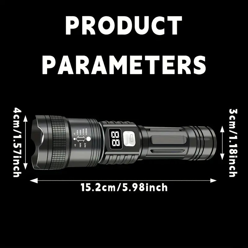 pcs Rechargeable High-Power LED Flashlights with Zoomable Spotlight, USB Cable, Emergency