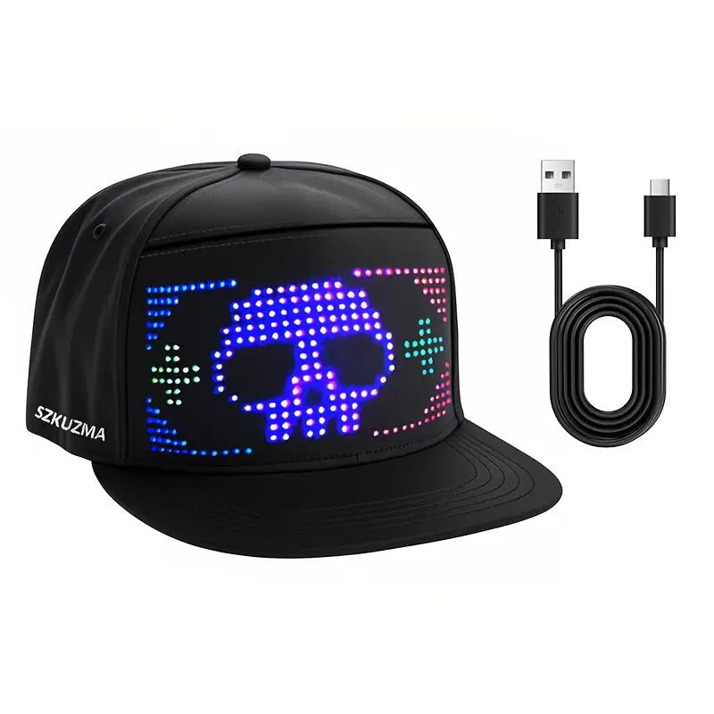 1 Programmable LED Display Hat, Halloween And Christmas Gifts