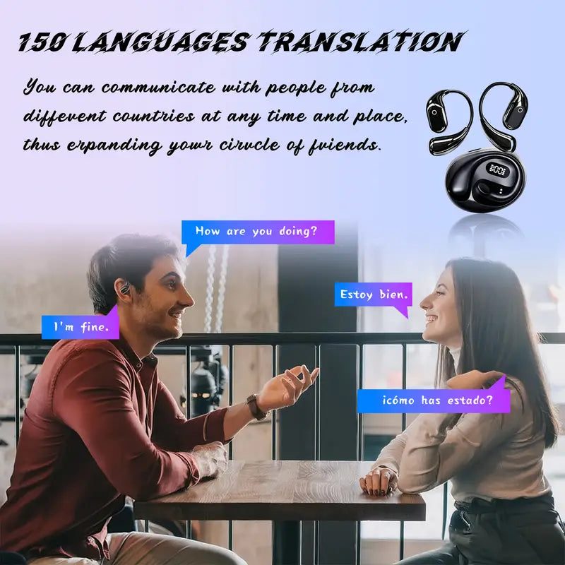 AI Language Translator Earbuds,150 Languages & Accents